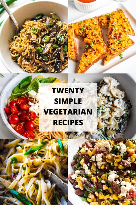 Hey guys! Here is a recipe round up for my favourite vegetarian recipes with simple pantry ingredients. There is something for all meals including breakfast, lunch, dinner and courses including mains, soups, salads and starters. Hope you enjoy my favourite simple vegetarian recipes that are also fun, healthy and delicious! quick and easy tomato garlic...Read More Simple Vegetarian Recipes, Vegetarian Recipes Dinner Healthy, Healthy Vegetarian Dinner, Simple Pantry, Easy Vegetarian Dinner, Vegetarian Lunch, Tasty Vegetarian Recipes, Vegetarian Dinners, Idee Pasto Sano