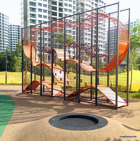 Cheekiemonkies: Singapore Parenting & Lifestyle Blog: Only 5 Vertical Playgrounds in Singapore and Here's Where to Find Them Cheekie Monkies Climbing Playground, Kids Outdoor Playground, Unique Playground, Modern Playground, Playgrounds Architecture, Public Playground, Landscape Stairs, Playground Structures, Urban Playground