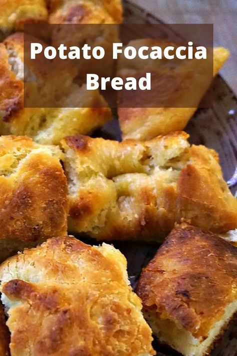 Italian Potato Focaccia Bread Potato Cheese Focaccia, Potato Focaccia Recipe, Potato Focaccia, Moist Bread, Italian Potatoes, Focaccia Bread Recipe, Potato Cheese, Diy Easy Recipes, Focaccia Recipe