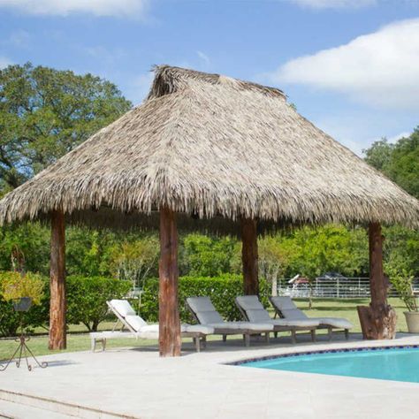 Thatch Roof, Pool Gazebo, Grass Roof, Thatched House, Bamboo House, Tiki Hut, Bungalow Design, Shed Roof, Thatched Roof