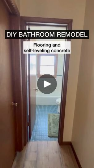 3.8M views · 43K reactions | Self-leveling concrete subfloor & luxury vinyl tile flooring installation. If I can do this, you can do this! 👊 #diyflooring #selfleveling #selflevelingconcrete #bathroomfloor | Welcome to the Woods | Welcome to the Woods · Original audio Installing Tile Floor, Diy Bathroom Makeover, Window In Shower, Luxury Vinyl Tile Flooring, Flooring Installation, Vinyl Tile Flooring, Diy Bathroom Remodel, Tile Flooring, Diy Flooring