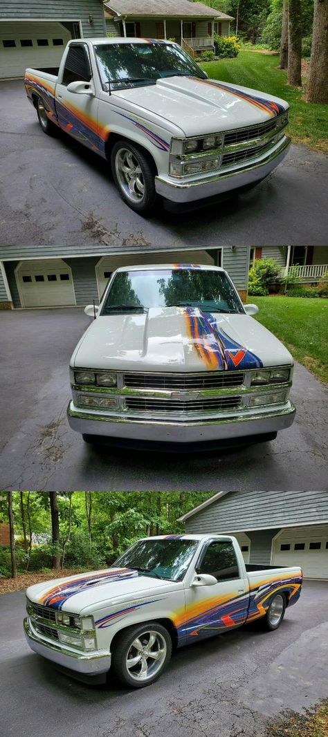 1989 Chevrolet C/K 1500 Pickup custom [custom air brushed paint job] Custom Trucks For Sale, Truck Paint Jobs, Custom Pickup Trucks, Truck Paint, Air Brush Painting, Pitbull Puppies, Classic Trucks, Custom Trucks, Fuel Injection