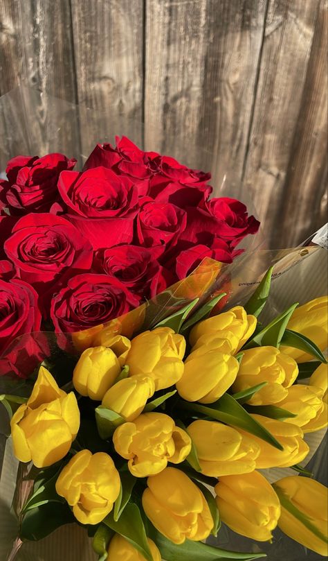 #flowers #vibrant #greenthumb #traderjoes #lovely #aesthetic #life #beautiful #tulips #roses Roses With Tulips Bouquet, Pink And Yellow Tulips Bouquet, Tulip Orange Princess, Yellow And Orange Roses, Lovely Aesthetic, Red And Yellow Tulips, Beautiful Tulips, Roses Yellow, Aesthetic Life