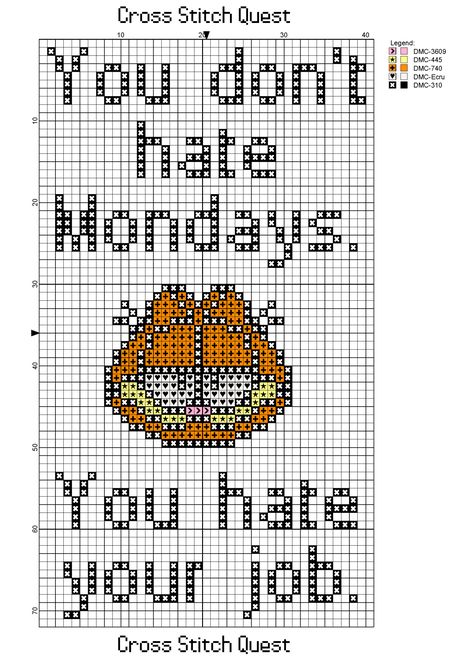 Garfield Cross Stitch, Hate Your Job, Grid Patterns, Magic Wallet, Hate Mondays, Plastic Canvas Patterns Free, Cross Stitch Bookmarks, Anime Pixel Art, Stitch Art