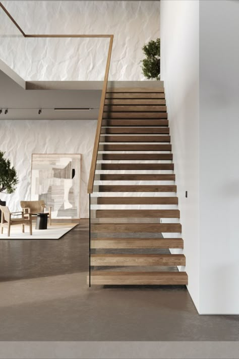 FLIGHT Cantilever takes minimalism to the max. With a hidden stringer and no visible hardware, our cantilever stairs make it seem as if your treads are jutting out from the wall. Paired with glass railing, this stair system can make a major impact on your space with almost no footprint. Cantilever Stairs, Crochet Phone Cover, Modern Railing, Floating Stairs, Stair Case, Glass Railing, Minimalist Home Decor, Staircase Design, Crochet Patterns For Beginners