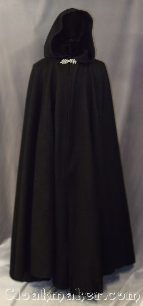 Winter Cloak, Medieval Cloak, Black Cloak, Black Cape, Black Hood, Hooded Cloak, Fantasy Dress, Fantasy Clothing, Character Outfits