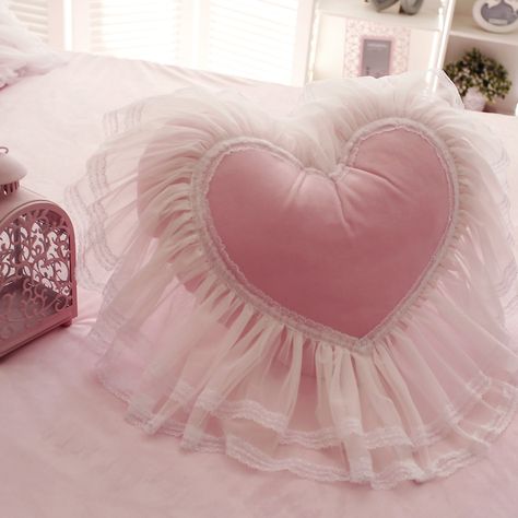 Diy Rose Pillow, Sofa Bed Room, Korean Garden, Kawaii Cottagecore, Shaped Pillows, Fleece Pillow, Velvet Sofa Bed, Pretty Pillows, Lace Pillow