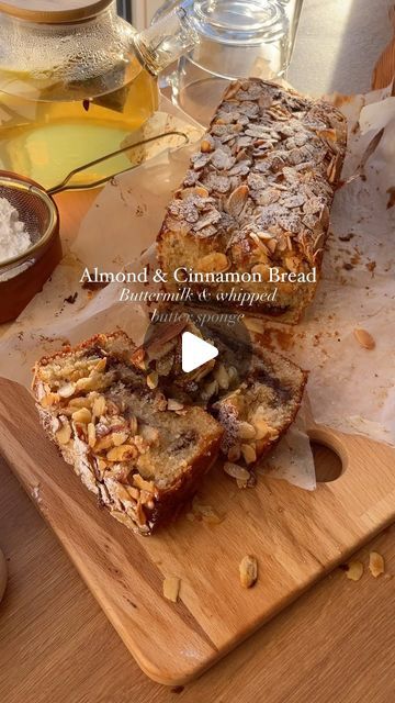 Easy Almond Bread Recipe, Whipped Butter, Almond Paste, Cinnamon Almonds, Cinnamon Bread, Loaf Cake, Delicious Bread, Quick Bread Recipes, Pastry Dough