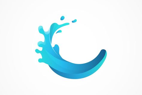 simple wave water splash logo element Water Splash Vector, Splash Logo, Swim Logo, Waves Symbol, Water Symbol, Water Icon, Wave Logo, Facade Panel, Waves Icon