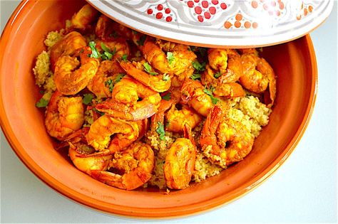 Moroccan Style Shrimp Tagine Recipes, Ras El Hanout, Creole Recipes, Shrimp Recipe, Moroccan Food, Dinner Appetizers, Sea Food, How To Cook Shrimp, Fish Dishes