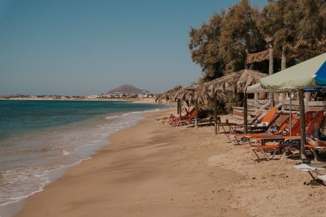 Plaka Beach Naxos: A Guide to the Best Beach in Naxos Greece - Haley Blackall Naxos Greece, Naxos Island, Cyclades Islands, Turquoise Water, Beach Hotels, Paros, White Sand, Greek Islands, Beach Resorts