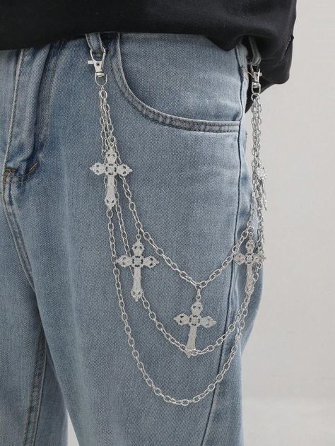 Iii Points, Chain For Pants, Belt Chains, Pant Chains, Belt Chain, Men Belts, Metal Fashion, Punk Style, Belt Accessories