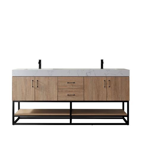 Miseno 789072B-NO-GW-NM Alistair 72" Free Standing Double | Build.com 72 Inch Vanity, 72 Vanity, Bathroom Upstairs, Stone Countertop, Double Sink Bathroom, Double Sink Bathroom Vanity, Double Bathroom Vanity, White Countertops, Engineered Stone