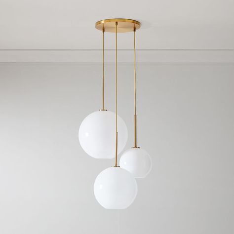 Staircase Lighting Ideas, Globe Light Fixture, Glass Globe Chandelier, Console Table Styling, Bedroom Closet Design, Globe Pendant Light, Metal Canopy, Globe Chandelier, Globe Lights