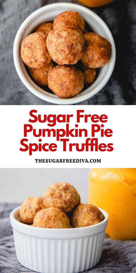 Sugar Free Pumpkin Pie Truffle Bites, a simple recipe idea for a no bake and no added sugar energy balls or bites. Pumpkin Spice Cake Balls, Sugar Free Truffles, Pumpkin Cake Balls, Sugar Free Pumpkin Pie, Pumpkin Truffles, Pumpkin Balls, Low Carb Pumpkin Pie, Sugar Free Lifestyle, Low Sugar Desserts