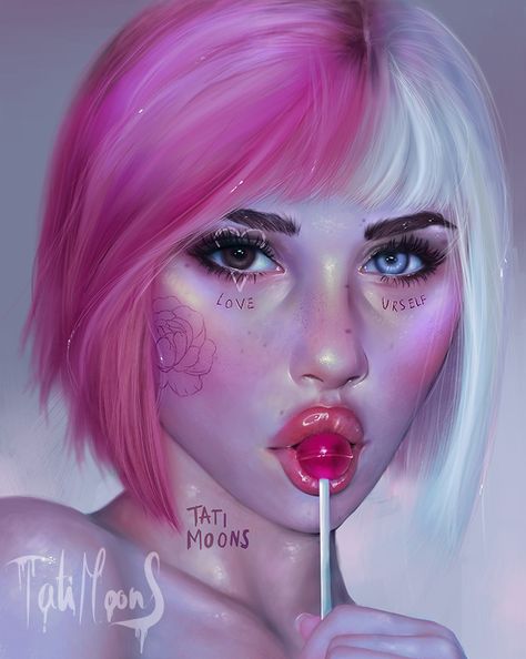 Tati Moons... - Kai Fine Art Tati Moons Zodiac, Witches Wheel Of The Year, Tati Moons, Realistic Digital Painting, Book Characters Inspiration, Skin Reference, Human Drawings, Realistic Digital Art, Celestial Goddess