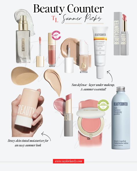 BEAUTY COUNTER SUMMER PICKS | SUMMER MAKEUP PICS | CLEAN SUMMER MAKEUP | CLEAN MAKEUP | CLEAN BEAUTY Makeup Clean, Beauty Counter, Makeup Pics, Best Blenders, Clean Makeup, Beauty Favorites, Summer Makeup, Clean Beauty, Deodorant