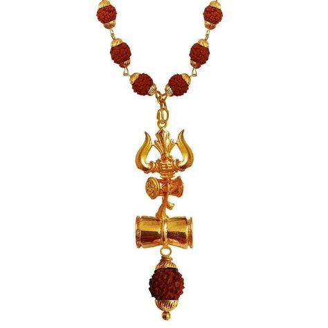 Gold Plated Shiva Trishul Damru Rudraksha Pendant Gold Plated Rudraksha Mala This product data sheet is originally written in English. DESCRIPTION:  Gold Plated Shiva Trishul Damru Rudraksha Pendant Gold Plated Rudraksha Mala Description- Gold Plated Shiva Trishul Damru Rudraksha Pendant Gold Plated Rudraksha Mala Color: Gold, Brown, Chain Size : 26 inch, Pendant Height : 7 CM, Item Weight : 30 gm Material: Brass Best Quality Product with High Quality Product With High End Polish. keep away from water perfume and other chemicals and clean it with dry and soft cloth Gold Plated Shiva Trishul Damru Rudraksha Pendant With Gold Plated Rudraksha Mala PAYMENT POLICY Payment should be cleared within 3 (three) days of sale and we prefer PayPal payment method only. Item will be send by ordinary reg Rudraksha Jewelry For Men, Rudraksha Pendant, Shiva Trishul, Rudraksha Jewelry, Gold Neck Chain, Gold Pendent, Black Beads Mangalsutra, Rudraksha Mala, Black Beads Mangalsutra Design