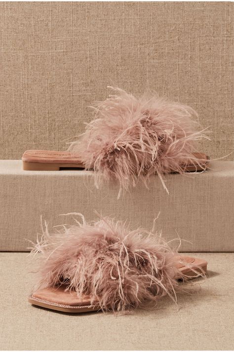 Honeymoon Wardrobe, Bridesmaid Slippers, Fuzzy Heels, Upcoming Fashion Trends, Feather Heels, Shoes 2022, Ivory Wedding Shoes, Anthropologie Wedding, Box Roses