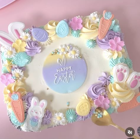 Bunny Sheet Cake Birthday, Easter Sheet Cakes Decorated, Easter Sheet Cakes, Easter Sheet Cake Ideas, Easter Sheet Cake, Easter Cake Designs, Easter Themed Cakes, Easter Desserts Cake, Easter Cake Easy