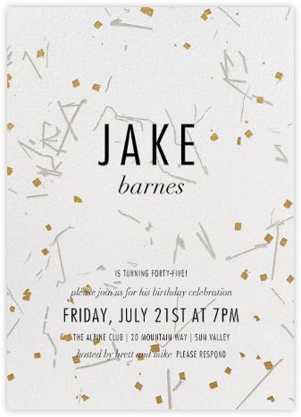 Fetiluxe - Gold - Paperless Post New Years Eve Invitations, Modern Classic Wedding Invitations, 100 Day Celebration, Birthday Party Invites, Belated Birthday Card, New Years Eve Weddings, Kids Birthday Themes, Paperless Post, Teen Birthday