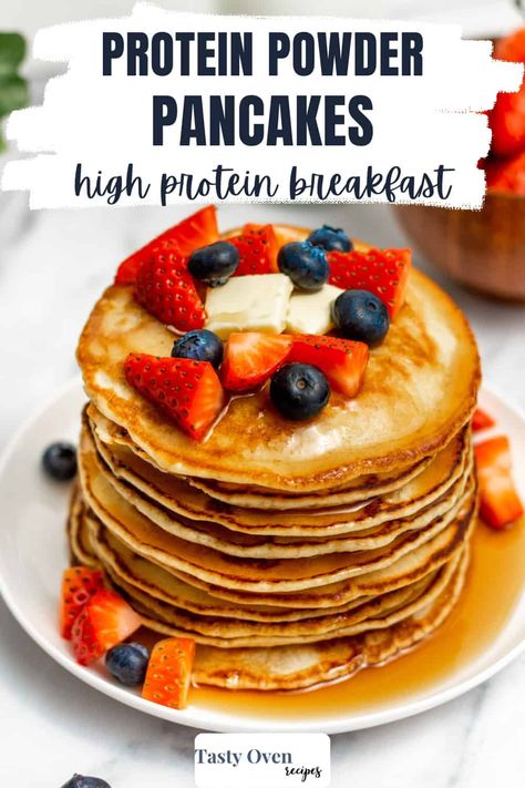 This Protein Powder Pancakes recipe is a delicious twist on classic pancakes. They're made with protein powder, wheat germ and flaxseed to give them a hefty dose of nutrients needed to fuel your morning and jump start your day. Protein Pancakes Recipe, Best Whey Protein Powder, Summer Barbecue Food, Protein Powder Pancakes, Best Whey Protein, Breakfast Recipes Kids, Freeze Pancakes, Pea Protein Powder, Whey Protein Powder