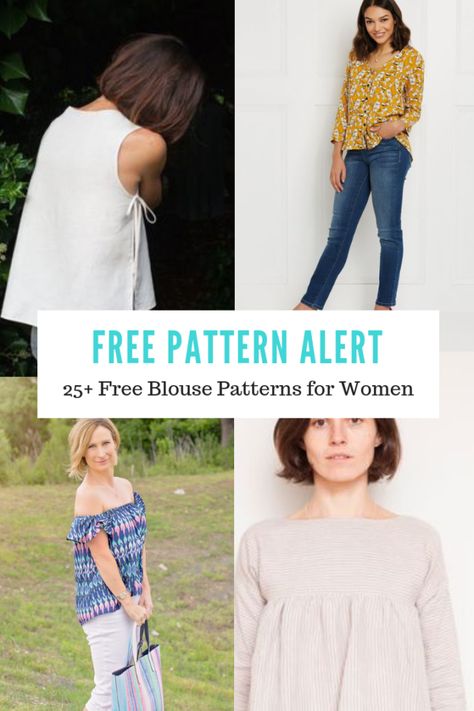 Free Tunic Patterns For Women, Free Blouse Patterns For Women, Free Shirt Patterns For Women, Free Blouse Pattern, Shirt Pattern Sewing, Blouse Pattern Free, Floor Printable, Girly Tops, Sewing Measurements