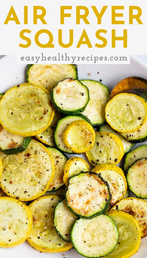 Airfry Squash Recipes, How To Cook Squash In Air Fryer, Air Fryer Squash Chips, Squash In Air Fryer Oven, Cooking Squash In Air Fryer, Airfry Squash, Air Fryer Squash Recipes Yellow, Zucchini And Yellow Squash Recipes Air Fryer, Air Fryer Summer Squash