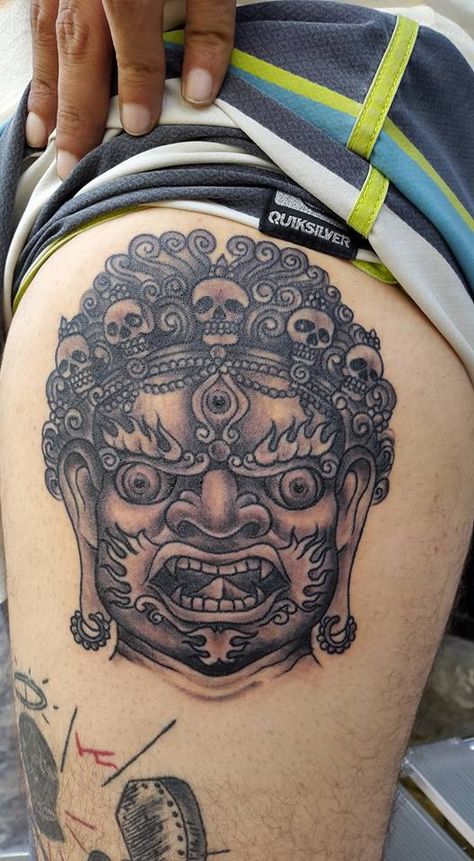 #nepal tattoo#anands tattoo#pokhara tattoo#oriental tattoo#kal vhairab#hindusum designs#black and gray Nepalese Tattoo, Nepali Tattoo, Nepal Tattoo, Best Tattoo Ideas For Men, Tibetan Tattoo, Mom Dad Tattoo Designs, See Tattoo, Buddha Tattoo Design, Dad Tattoo