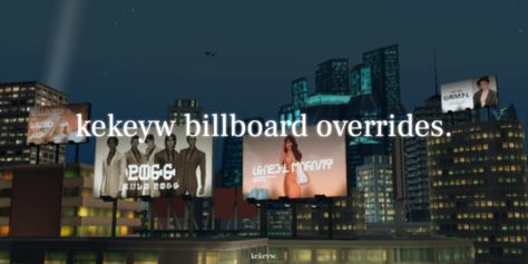 kekeyw billboard overrides. Mod Music, San Myshuno, Cc Folder, List Challenges, Sims 4 Cc Folder, Billboard Design, New Mods, Best Sims, Sims 4 Build