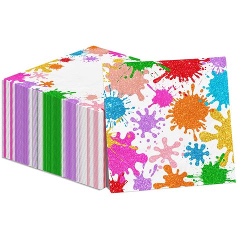 PRICES MAY VARY. 【Art Paint Napkins 】You will receive 40pcs art birthday party decorations napkins with a size of 6.5x6.5inch (folded size) 13x13inch (unfolded size) enough to meet your art paint theme party or daily needs. 【High Quality Colorful Napkins】The art painting party supplies paint splatter napkins adopts three-layer design, is not easy to tear. It has bright color printing, soft and comfortable touch, bringing you a good art paint hippie party experience. 【Paint Splatter Party Design】 Painting Birthday Party Ideas For Adults, Crafting Birthday Party Ideas, Paint Theme Party, Art Birthday Party Decorations, Paint Party Decorations, Paint Splatter Party, Painting Party Decorations, Paint Birthday Party, Art Party Decorations