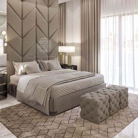 Master bedroom interiro design and deor in modern style with nice headboard #masterbedroom #bedroom Beautiful Bedrooms Master Luxury, Beautiful Bedrooms Master, Interior Design Dubai, Modern Bedroom Interior, Luxury House Interior Design, Luxury Homes Interior, Beautiful Bedrooms, Minimalist Bedroom, Bed Room