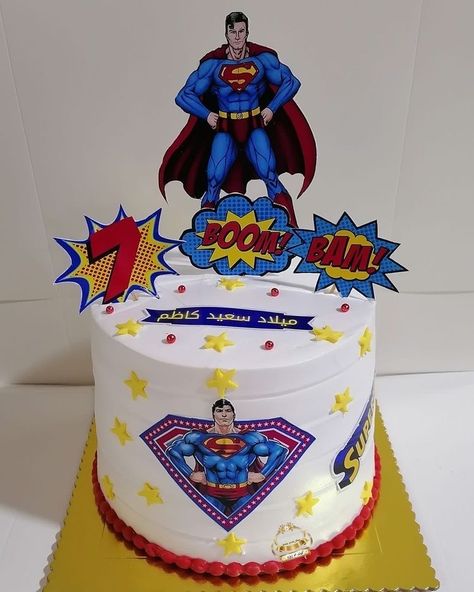 Superman Birthday Cake, Avengers Cake Topper, Square Cake Design, Cricket Cake, Half Birthday Cakes, Superman Cakes, Baby Boy Birthday Cake, 8th Birthday Cake, Butterfly Birthday Cakes