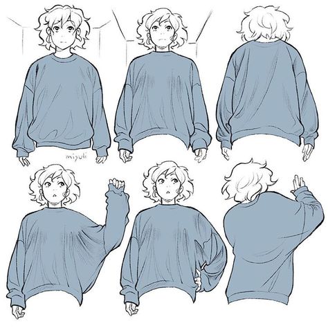 Love sweater fashion 💕 #drapery #study Shirt Drawing, Drawing Anime Clothes, 캐릭터 드로잉, Anime Drawings Tutorials, Drawing Clothes, Anime Poses Reference, Drawing Base, Drawing Poses, Drawing Reference Poses