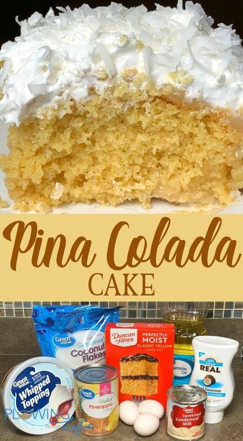 Pineapple Pina Colada Dump Cake, Yellow Coconut Cake, Box Pineapple Cake, Pinacolada Coconut Cake, Pins Colada Cake, Pineapple Coconut Cake Boxes, Pineapple Coconut Surprise Cake, Pineapple Coconut Cake Easy, Pina Colada Cake Recipe Easy