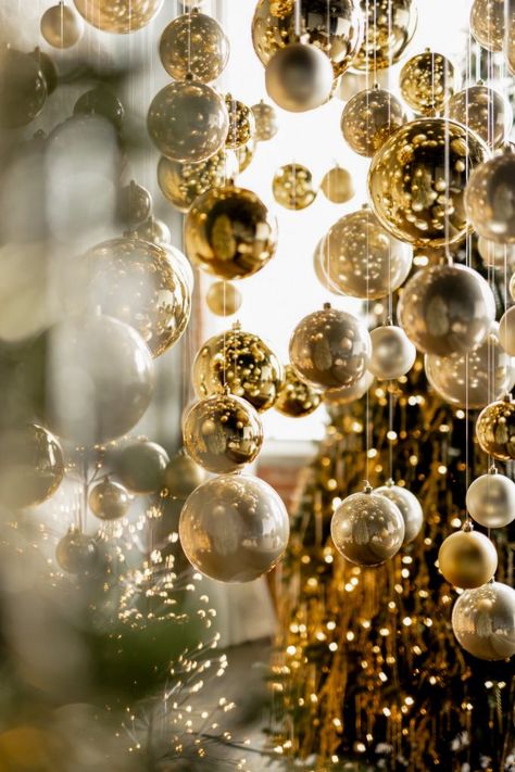 Floating Wish— Winter 2022 | Mint Room Studios Green And Gold Christmas Decor, Outdoor Decorations Ideas, Green And Gold Christmas, Mint Room, Gold Christmas Decor, Rental Space, Studio Rental, Velvet Christmas, Gold Christmas Decorations