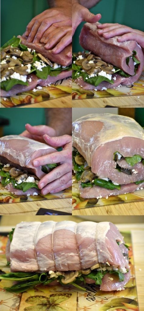 Pork Loin Pinwheel, Pork Pinwheels Recipe, Pork Pinwheels, Pork Loun, Magic Cook, Big Family Dinner, Pinwheel Recipes, Pork Loin Roast, Spinach Stuffed Mushrooms