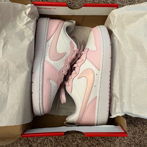 New In Box Never Worn Nike Logo Is A Little Iridescent, Pink Sparkly Laces Youth Size 5.5 Or Adult 7 Looks A Little Like The Nike Dunk Lows Dunk Laces, Nike Dunk Lows, Dunk Lows, Pink Sparkly, Pink Nikes, Nike Dunk, Nike Dunks, White Nikes, Nike Logo