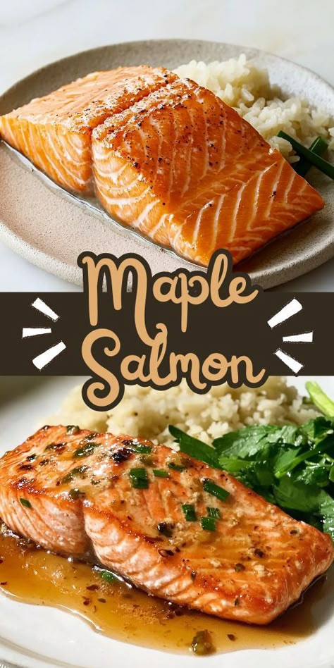 Craving a sweet and savory meal? This Maple Salmon is a quick and easy recipe that delivers both! 🍁🐟 The maple syrup glaze perfectly caramelizes over the salmon, giving it a sweet and tangy flavor that’s simply irresistible. 🍽️ #MapleSalmon #SalmonRecipe #HealthyDinner #SweetAndSavory #QuickMeal #WeeknightDinner #SalmonLovers #HealthyEating #EasyRecipes #HealthySalmon Maple Salmon Recipes, Maple Syrup Salmon, Easy Delicious Dinner Recipes, Maple Syrup Glaze, Maple Salmon, Maple Glazed Salmon, Maple Syrup Recipes, Syrup Recipes, Satisfying Meals