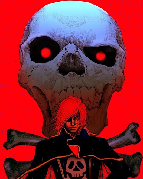 Space Pirate Captain Harlock, Captain Harlock, Pirate Captain, Space Pirate, Aesthetic Art, Film, Anime, Art