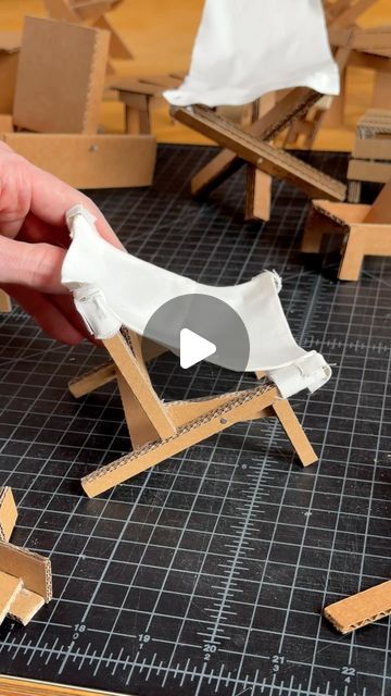 Nicholas Baker on Instagram: "cardboard models of the Park folding chair for @ishinomakilab . I also still kinda love the folding chairs that stand vertically, no clue if that would be useful but cool regardless" Cardboard Models, Cardboard Model, Paper Architecture, Folding Chairs, Cardboard Furniture, Folding Chair, Clue, The Park, Pop Up