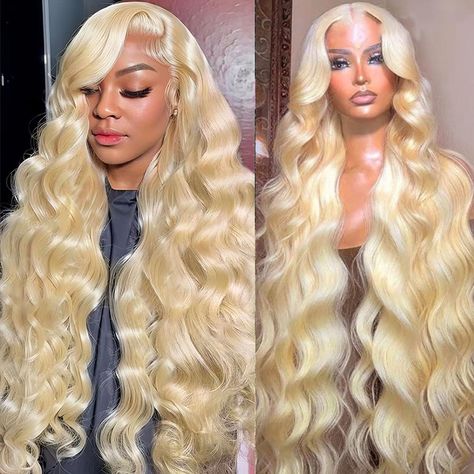 PRICES MAY VARY. 1. Blonde Lace Front Wigs Human Hair Material ： 180% density,glueless wigs human hair， full and thick, no shedding, no smell, no tangled, silky and bouncy，natural and health. 2.13x4 body wave wig human hair, no weird layers. The 613 HD lace frontal wig takes color amazingly, can be dyed, Wigs are malleable and can be styled at will. 3.Medium Cap Size( 22.5 inch), 4 Combs with Adjustable Straps easy to Adjust, Wear Comfortable Fit for Most People.Easy to Install and Take Off. 4.6 Frontal Wig Body Wave, Hd Lace Frontal, Blonde Lace Front Wigs, 613 Blonde, Beautiful Wigs, Wig Human Hair, Human Braiding Hair, Lace Front Human Hair, Color Your Hair