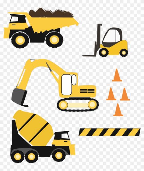 Construction Clipart Free, Dump Truck Svg Free, Excavator Svg Free, Construction Svg Free, Cricut Construction Birthday Party, Construction Applique, Construction Clipart, Construction Svg, 1st Birthday Favors