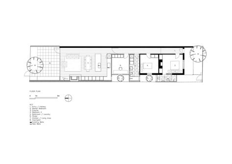 Small Victorian home gets a stunning transformation in Melbourne Linear House Plans, Small Victorian Home, Narrow Homes, Robson Rak, Small Victorian House, Victorian House Renovation, Sloping Lot House Plan, Narrow House Plans, Terrace Floor