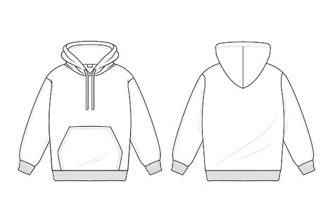 Hand drawn hoodie outline illustration | Free Vector #Freepik #freevector #drawing #illustration #outline #minimal Sweatshirt Drawing, Hoodie Outline, Hoodie Vector, Illustration Outline, Hoodie Drawing, Outline Illustration, Blank T Shirts, Vector Hand, Oversized Jacket