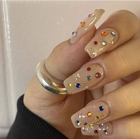 Colorful Nail, Nail Jewels, Her Nails, Pretty Nail Designs, Minimalist Nails, Dream Nails, Beautiful Style, Fire Nails, Funky Nails