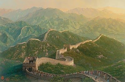 Alexander Chen, Park West Gallery Fine Art Collection, cruise art auctions Chinese Theme, Beijing Olympics, Wallpaper Companies, The Great, West Art, Asian Painting, Great Wall Of China, Wooden Jigsaw, Popular Wallpaper