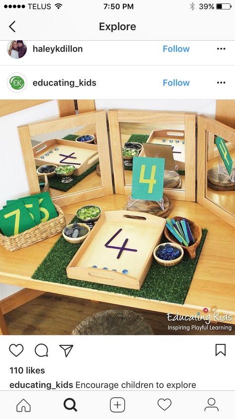 Reggio Activities, Reggio Emilia Classroom, Maths Display, Maths Area, Montessori Playroom, Classroom Organisation, Montessori Classroom, Invitation To Play, Math Activities Preschool