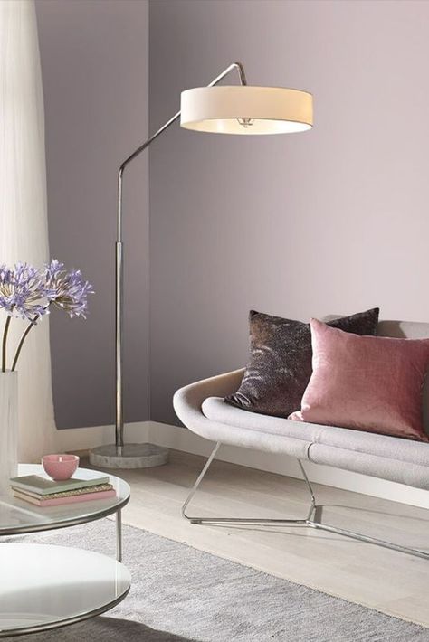 CHOOSE THE WALLS' COLOR IN ACCORDANCE WITH YOUR PERSONALITY Violet Paint Colors, Lavender Paint, Eggshell Paint, Different Design Styles, Interior Wall Paint, Purple Paint, Graham & Brown, Brown Paint, Carbon Neutral