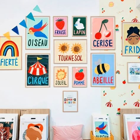 Bold Nursery, Bright Kids Room, Prints For Walls, Bright Nursery, Cool Prints, Kids Room Poster, Colorful Kids Room, Kids Bedroom Walls, Kids Room Prints